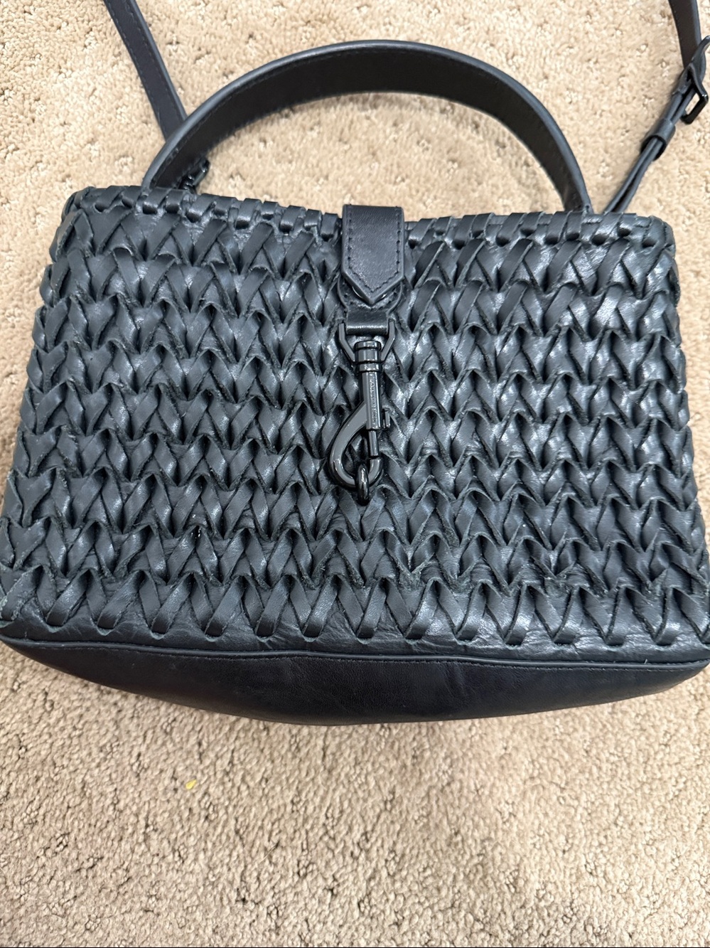 Rebecca minkoff “Megan” woven top handle  hand bag purse